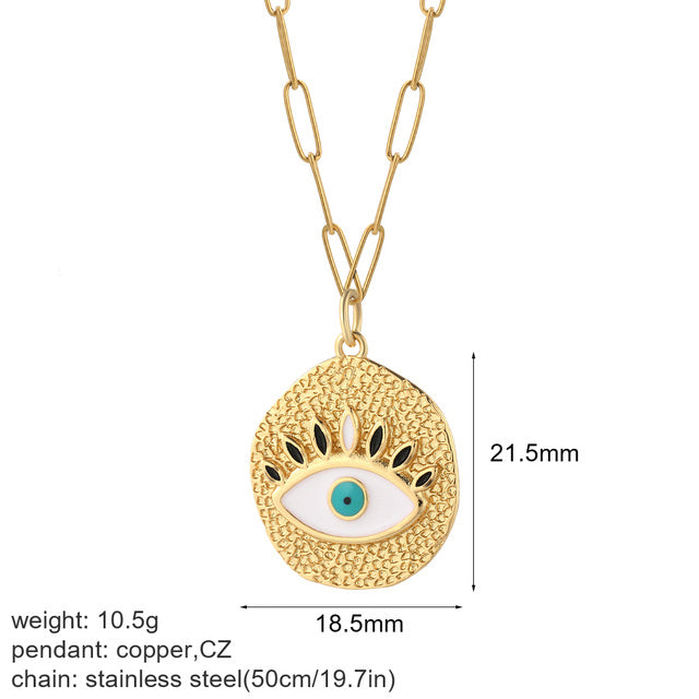 Mental Devil Blue Eyes Sun Necklace Women