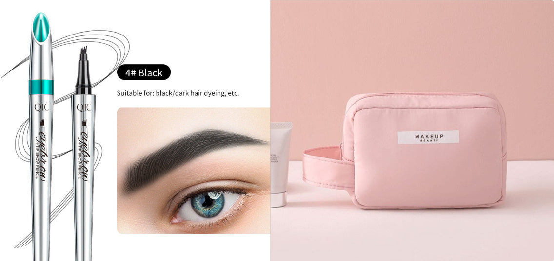 Four Prong Liquid Eyebrow Pencil Waterproof And Sweat Proof Makeup And Color Display