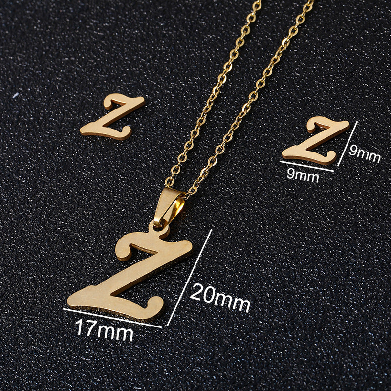 26 stainless steel alphabet necklaces