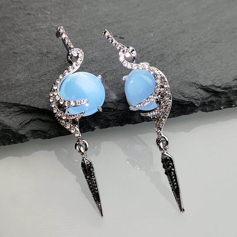 Creative Peacock Bird Diamond Earrings Women