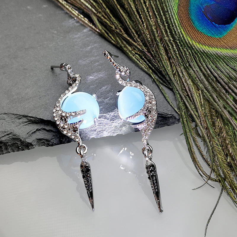 Creative Peacock Bird Diamond Earrings Women