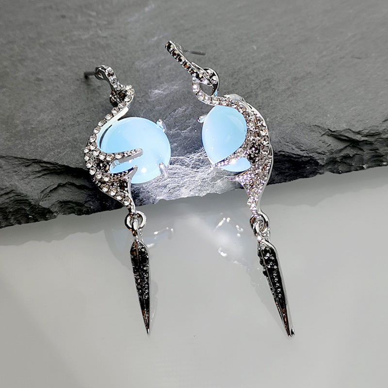 Creative Peacock Bird Diamond Earrings Women