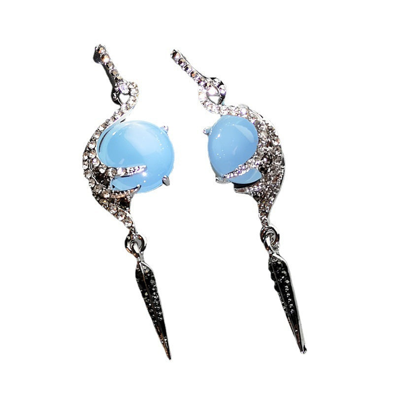 Creative Peacock Bird Diamond Earrings Women