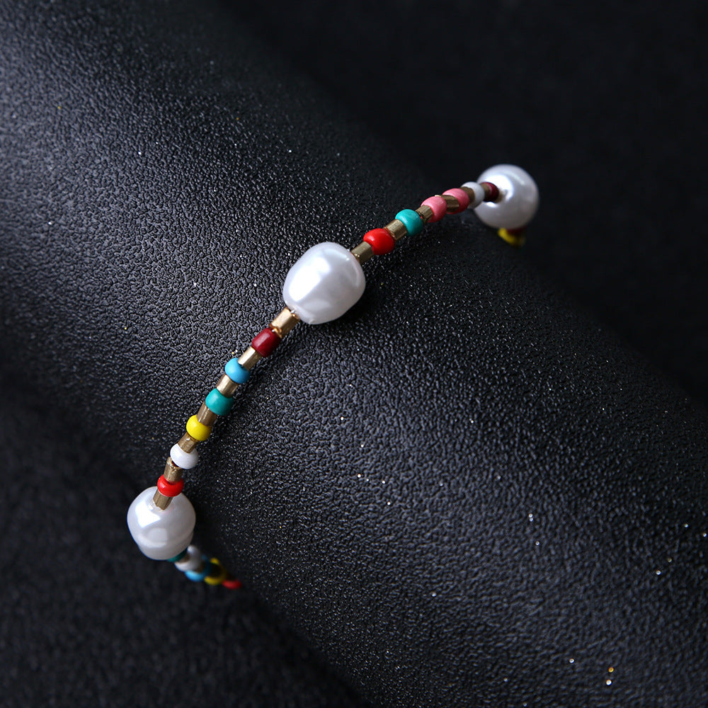 New Accessories, Simple And Versatile Pearl Hand-woven Foot Ornaments