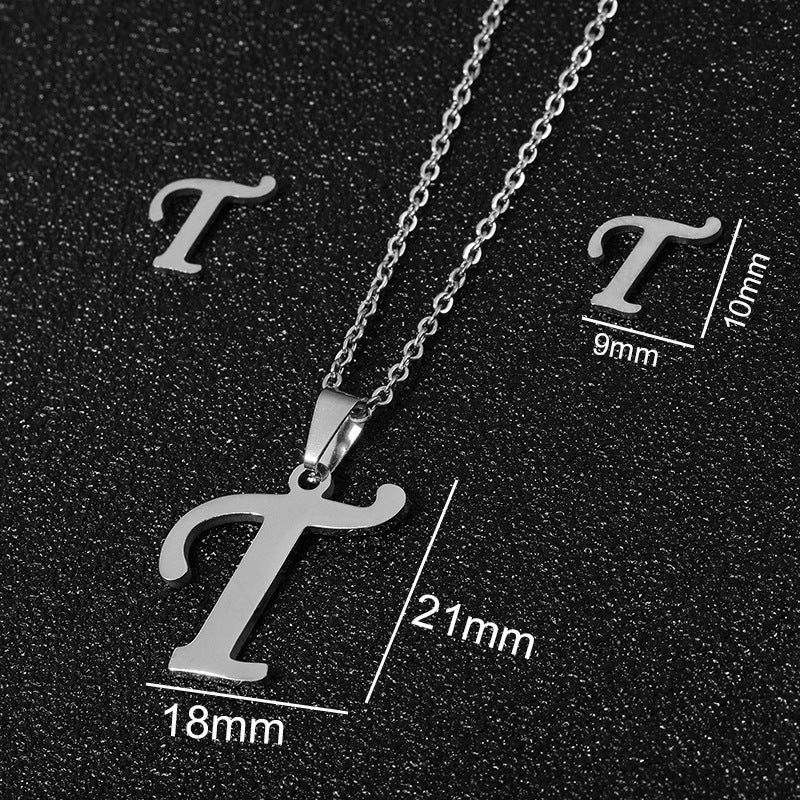 26 stainless steel alphabet necklaces