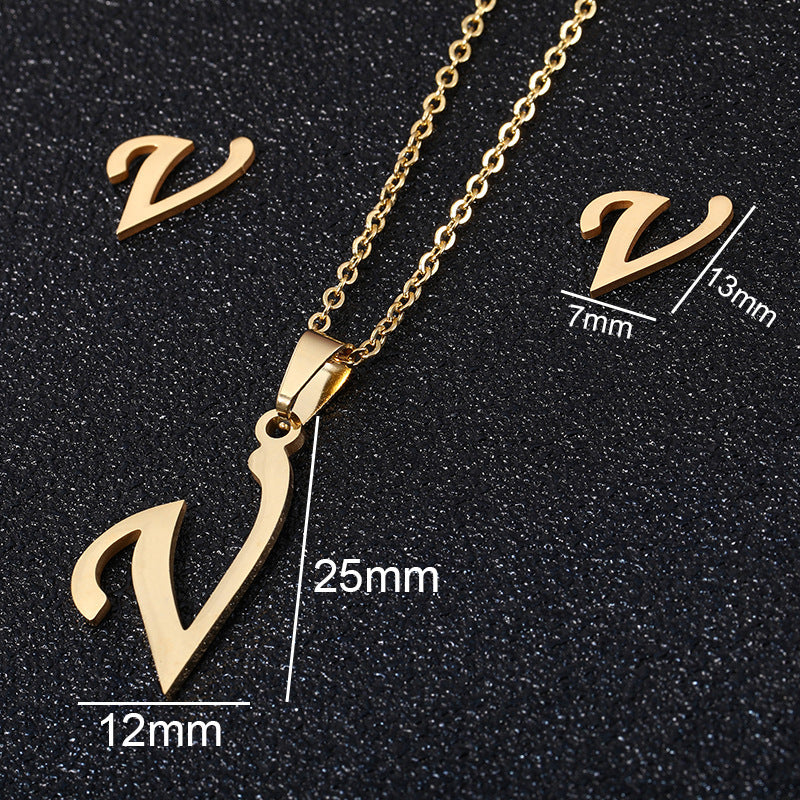 26 stainless steel alphabet necklaces
