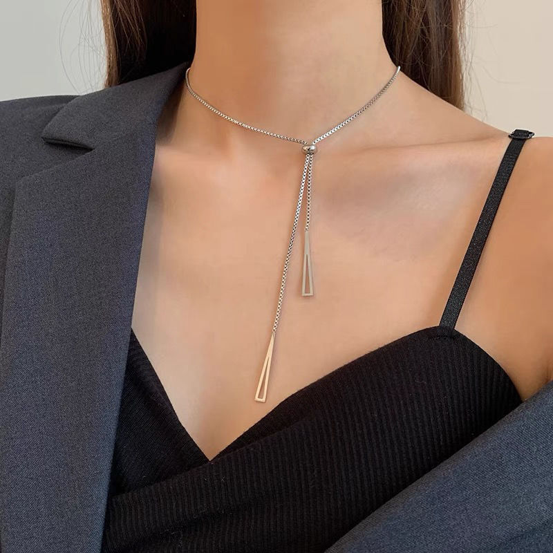 Accessories Simple Long Triangle Sweater Chain
