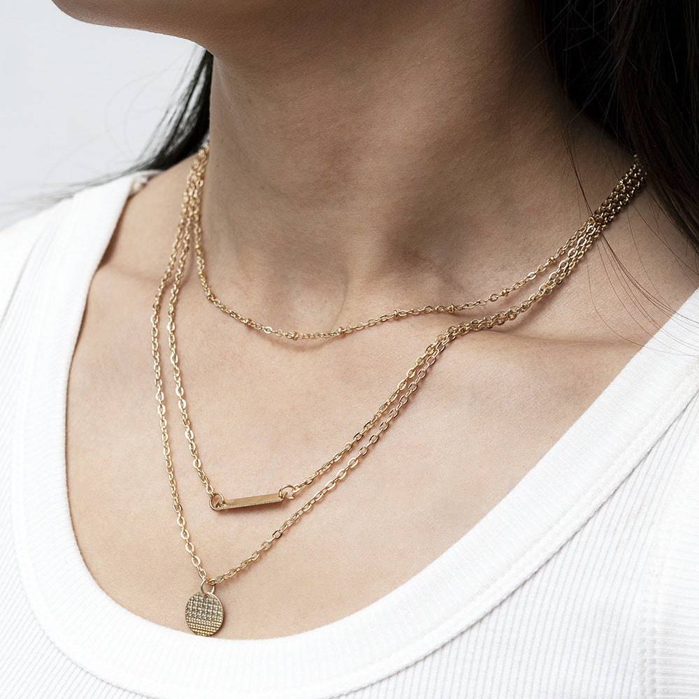 Necklace Drop Shape Rhinestone Small Pendant Necklace Neck Accessories