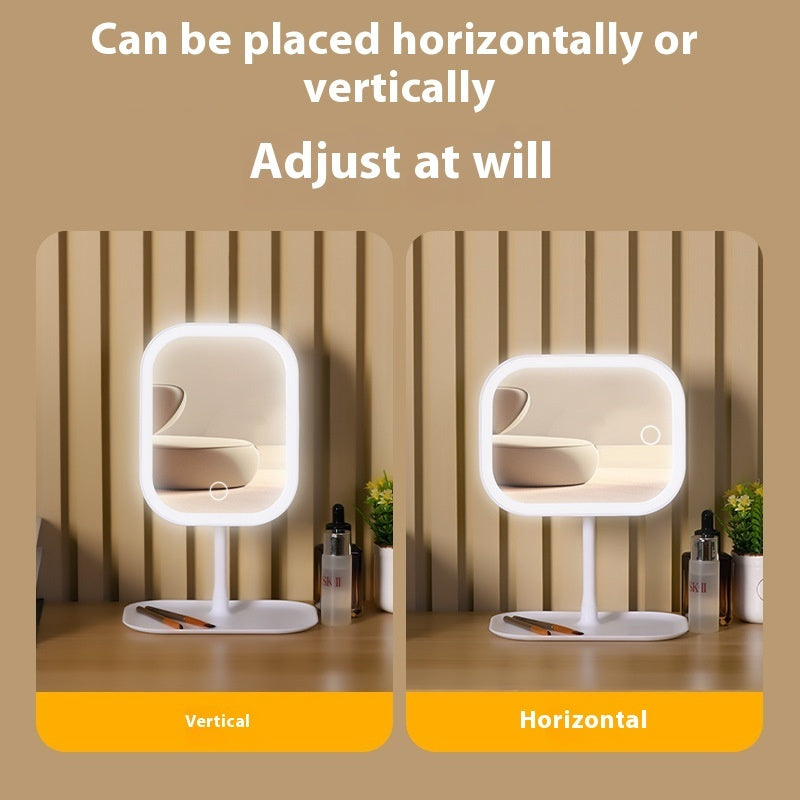 Led Make-up Mirror Desktop Multi-function With Light Adjustable Dressing