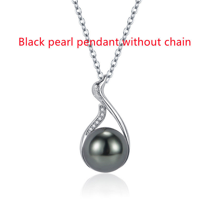 Tahitian Natural Black Pearl Pendant Women