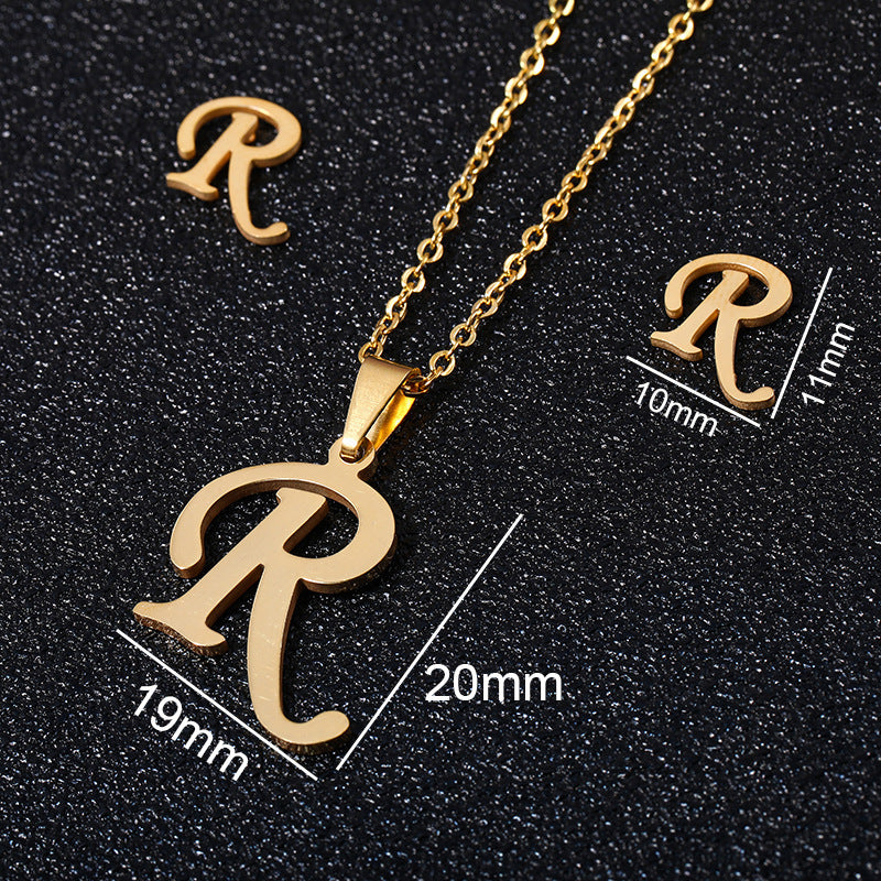 26 stainless steel alphabet necklaces