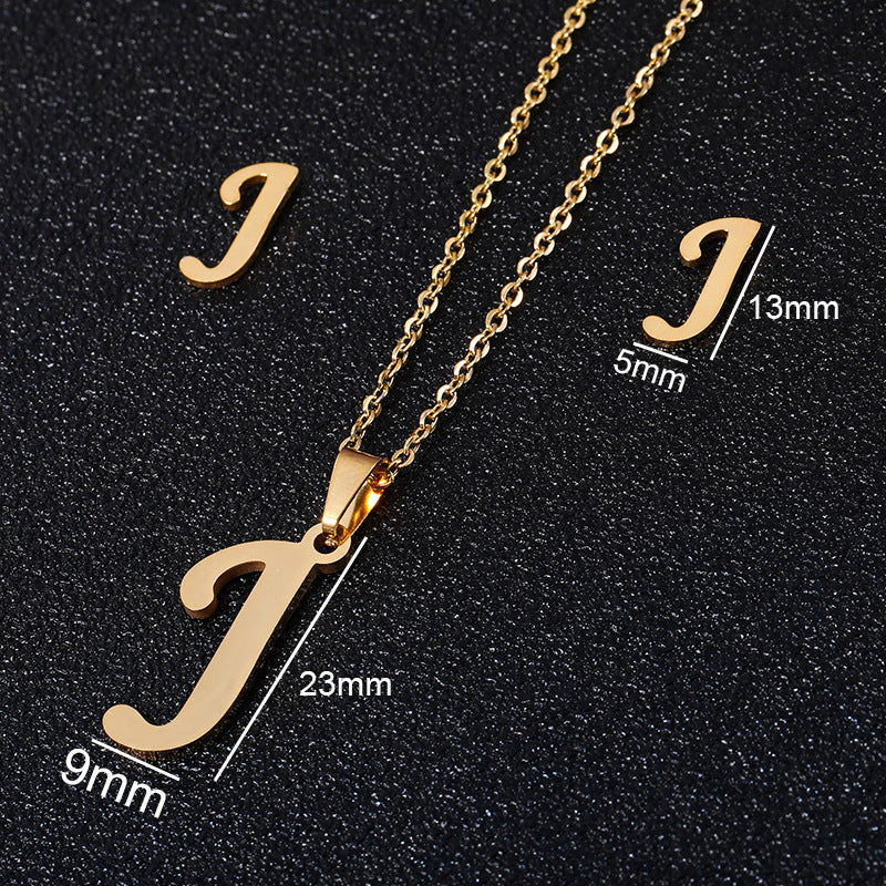 26 stainless steel alphabet necklaces