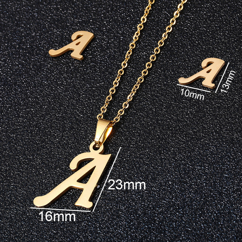 26 stainless steel alphabet necklaces