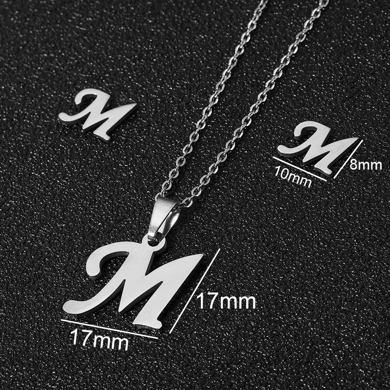 26 stainless steel alphabet necklaces