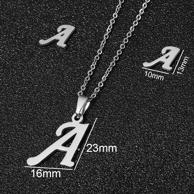 26 stainless steel alphabet necklaces
