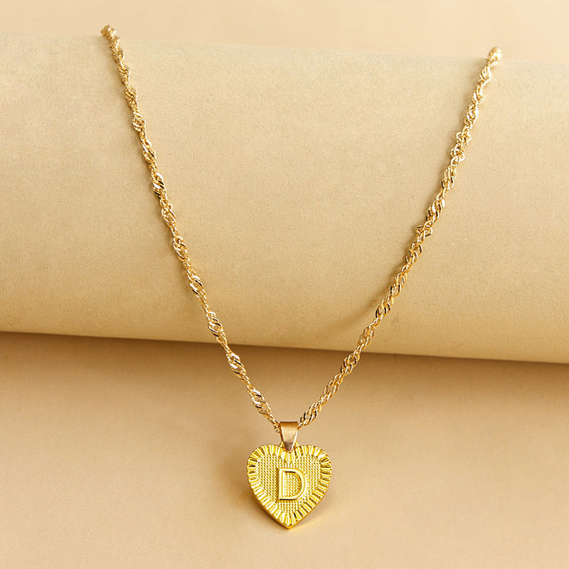 26 English Initial Letter Pendant Necklaces For Women