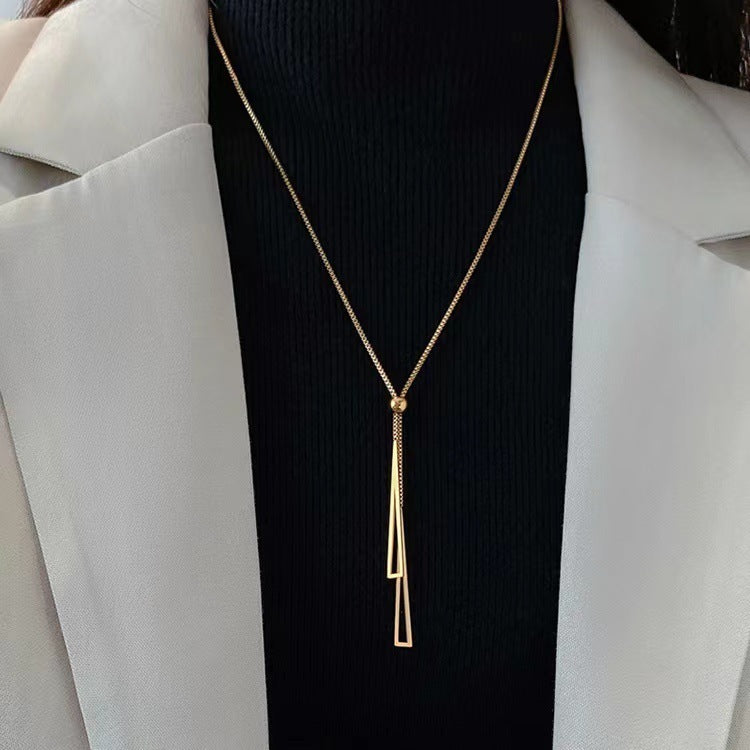 Accessories Simple Long Triangle Sweater Chain