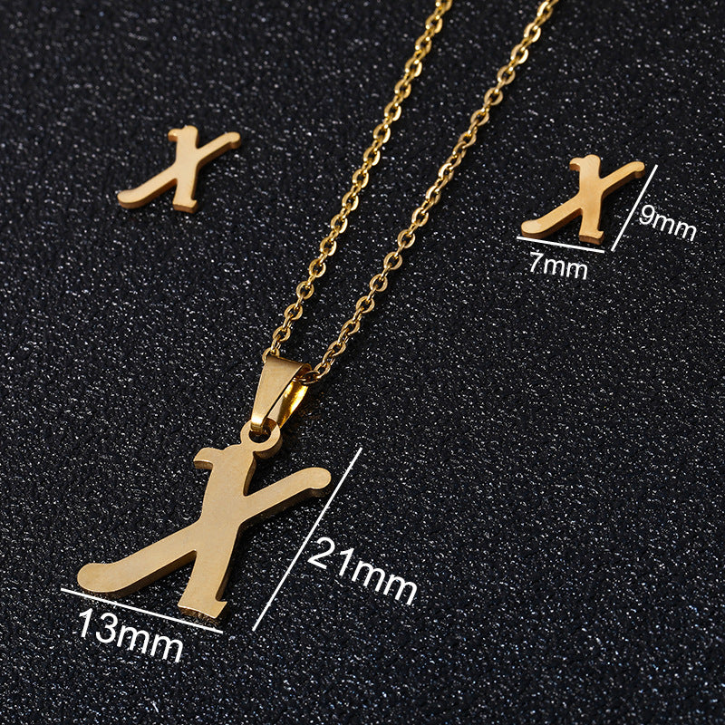 26 stainless steel alphabet necklaces