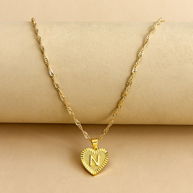 26 English Initial Letter Pendant Necklaces For Women