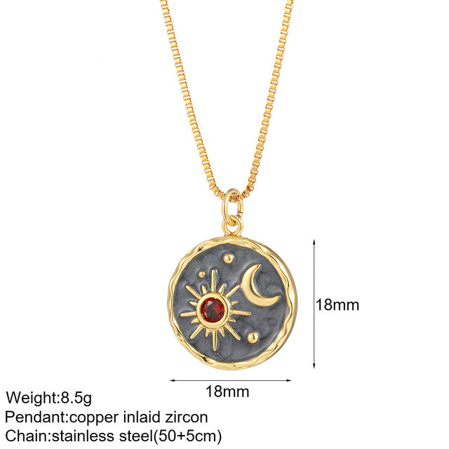 Mental Devil Blue Eyes Sun Necklace Women
