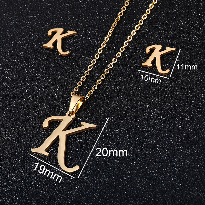 26 stainless steel alphabet necklaces