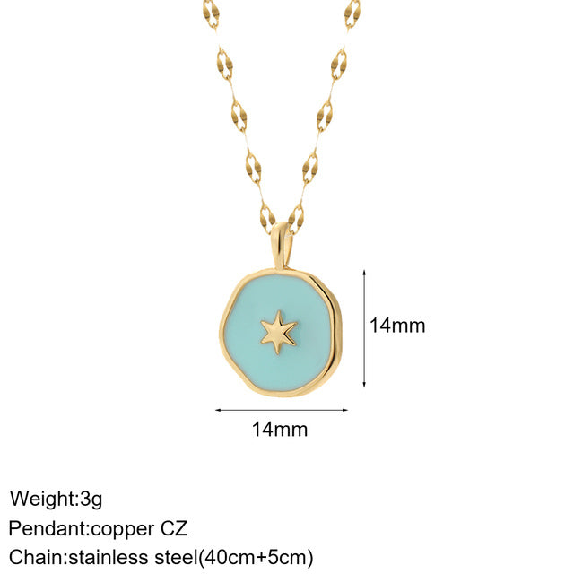 Mental Devil Blue Eyes Sun Necklace Women
