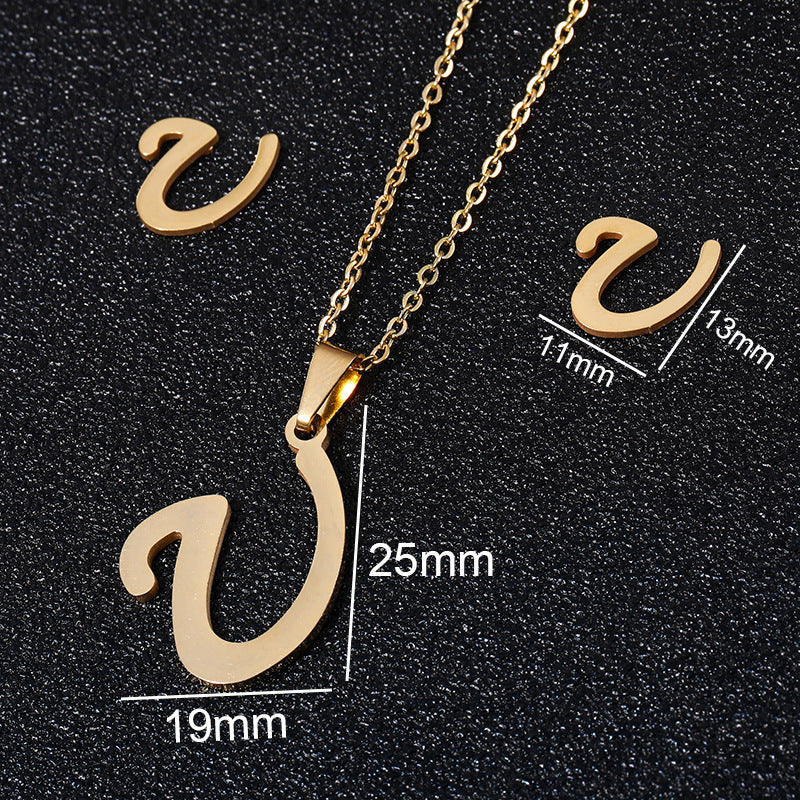 26 stainless steel alphabet necklaces