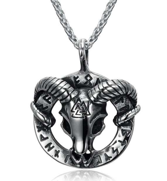 Vintage Nordic Rune Necklaces For Men Stainless Steel Norse Runes Viking Jewerly Pagan Elder Futhark Pendant Amulet Fashion Jewelry