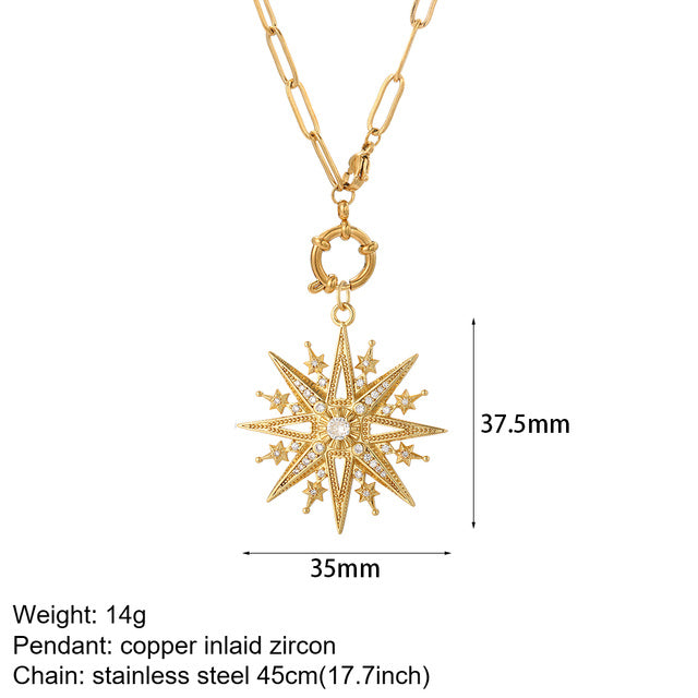 Mental Devil Blue Eyes Sun Necklace Women