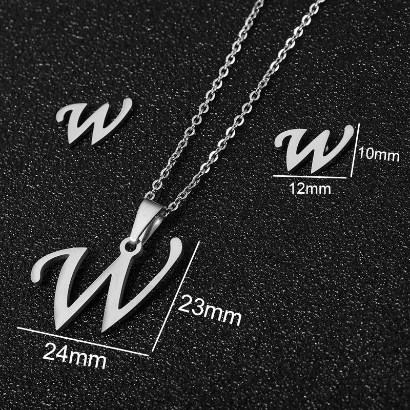 26 stainless steel alphabet necklaces