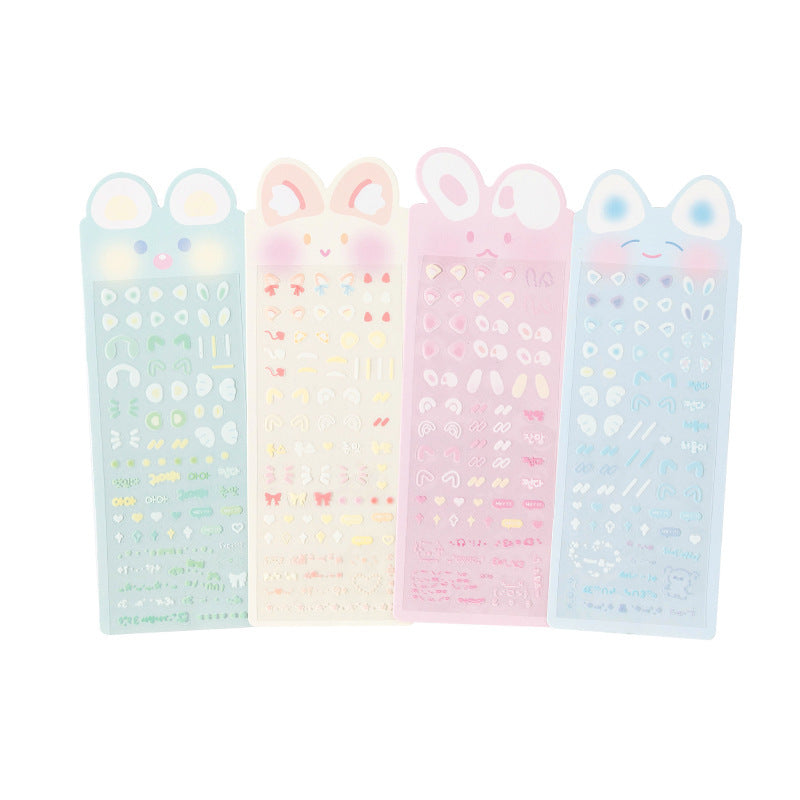 Cute Cartoon Rabbit Ears Blush Photo Mini Truck Material Stickers