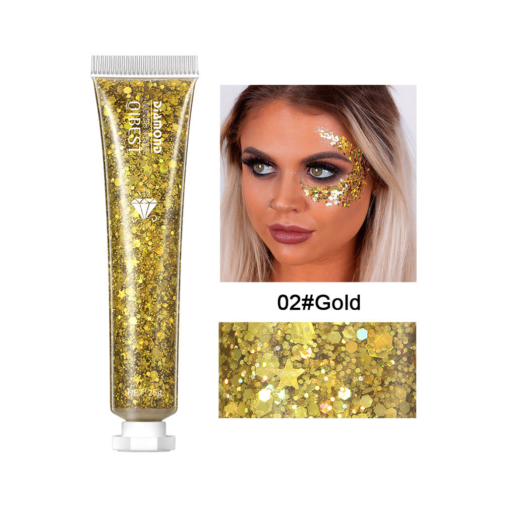 Monochrome Eye Shadow Sequins Cream Colorful Brightening Highlight Face Body Sequins Gel Stage Makeup