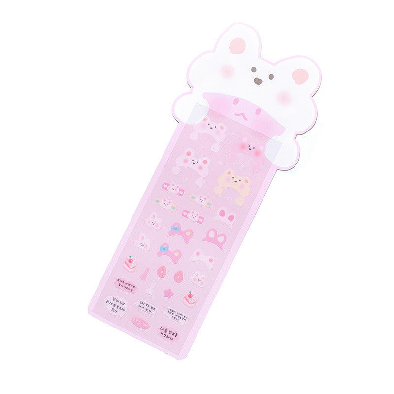Cute Cartoon Rabbit Ears Blush Photo Mini Truck Material Stickers