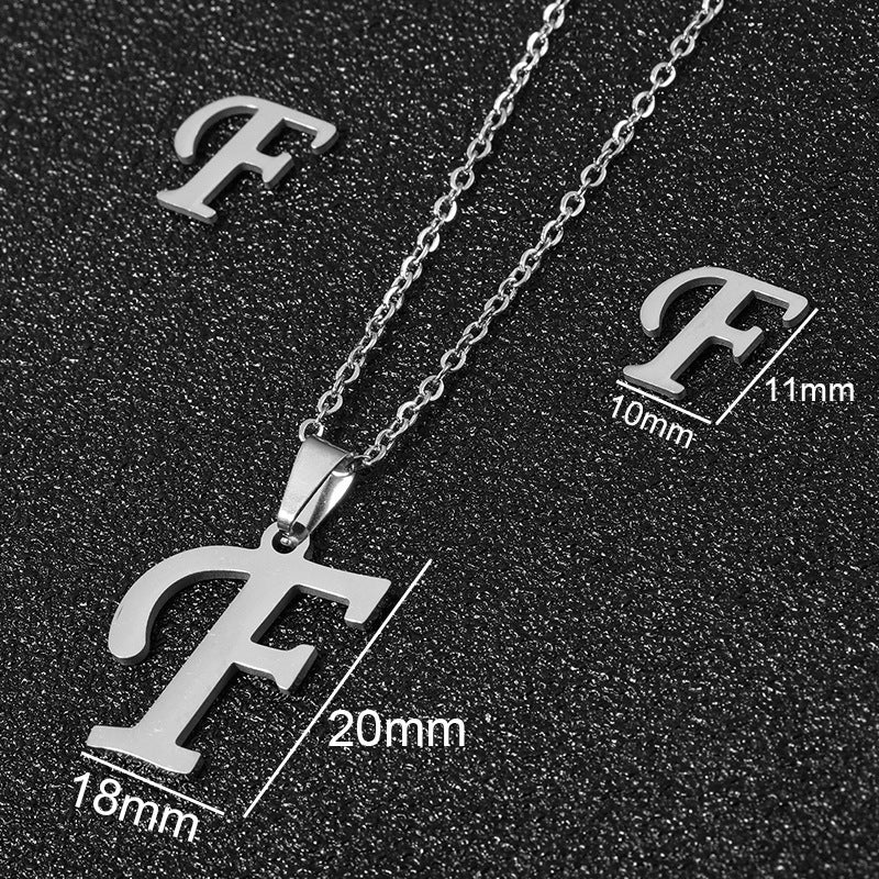 26 stainless steel alphabet necklaces