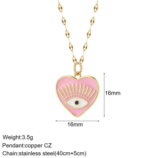 Mental Devil Blue Eyes Sun Necklace Women