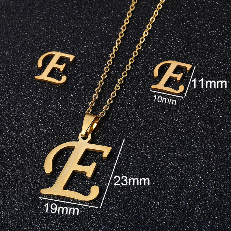 26 stainless steel alphabet necklaces
