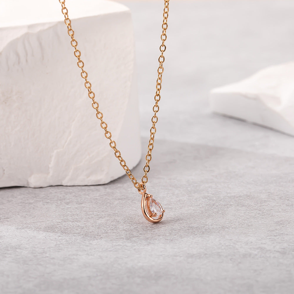 Necklace Drop Shape Rhinestone Small Pendant Necklace Neck Accessories