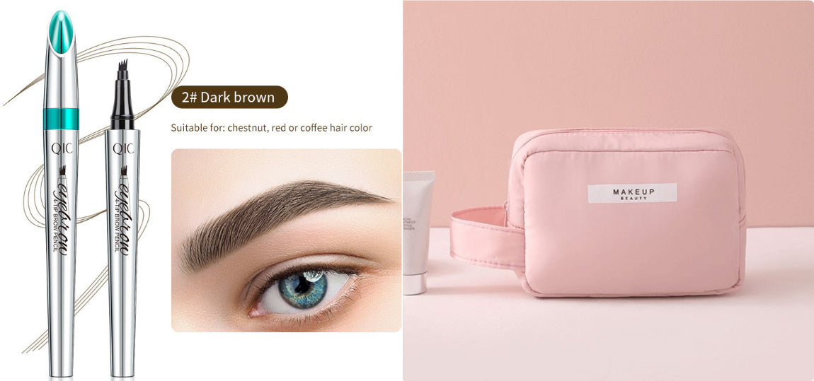 Four Prong Liquid Eyebrow Pencil Waterproof And Sweat Proof Makeup And Color Display