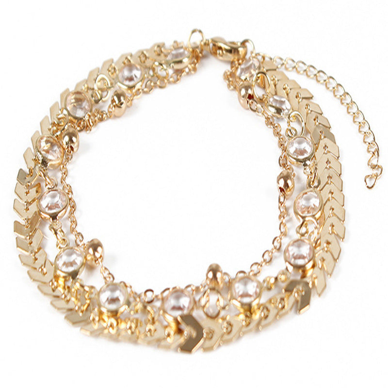 Love Peach Heart Heart-Shaped Anklet Women