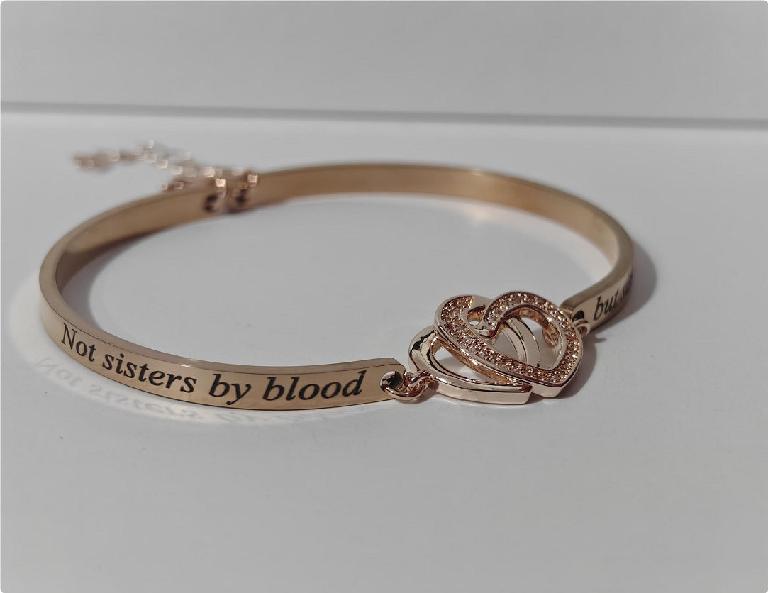 Micro-inlaid Heart-to-heart Print Bracelet Wrist Ring Women