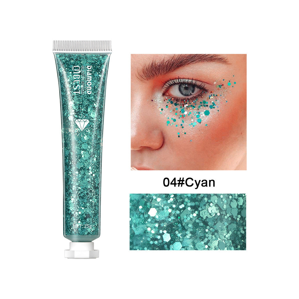 Monochrome Eye Shadow Sequins Cream Colorful Brightening Highlight Face Body Sequins Gel Stage Makeup