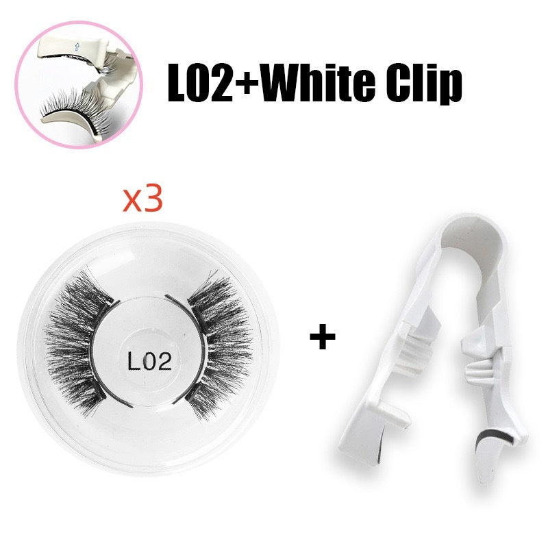 Magnetic Glue-free Magnetic Suction False Eyelashes Suit With Clip One-pair Package Reusable