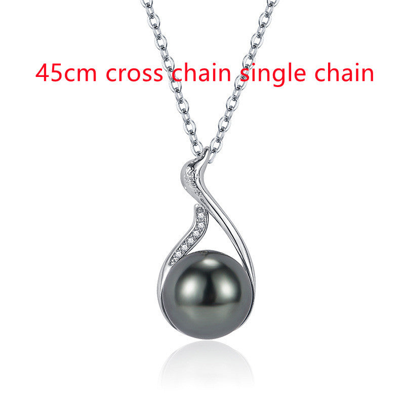 Tahitian Natural Black Pearl Pendant Women