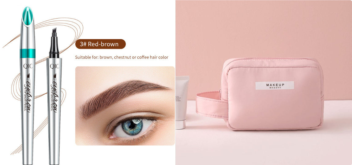 Four Prong Liquid Eyebrow Pencil Waterproof And Sweat Proof Makeup And Color Display