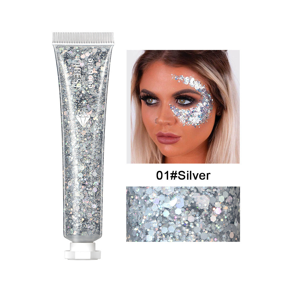 Monochrome Eye Shadow Sequins Cream Colorful Brightening Highlight Face Body Sequins Gel Stage Makeup